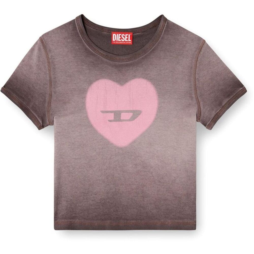 Diesel Womens/Ladies Heart Logo T-Shirt / Black